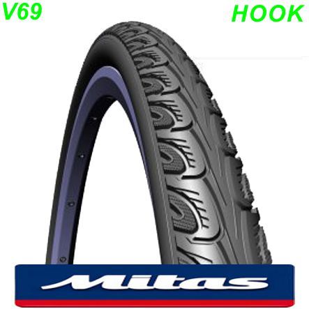 Mitas Pneu 24x1 3/8 (37-540) V69 HOOK classic schwarz
